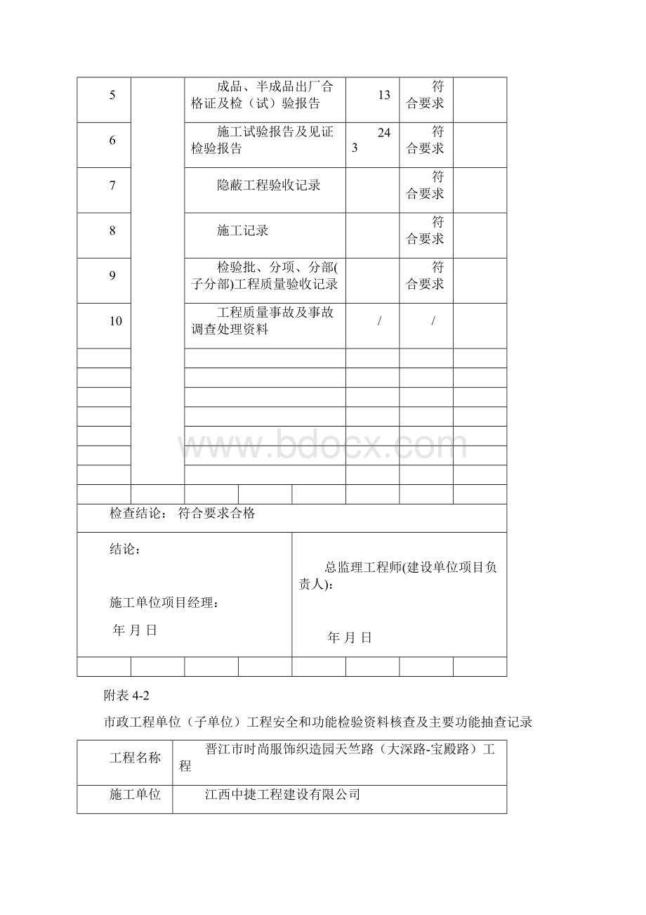 最新道路工程竣工验收记录表.docx_第3页