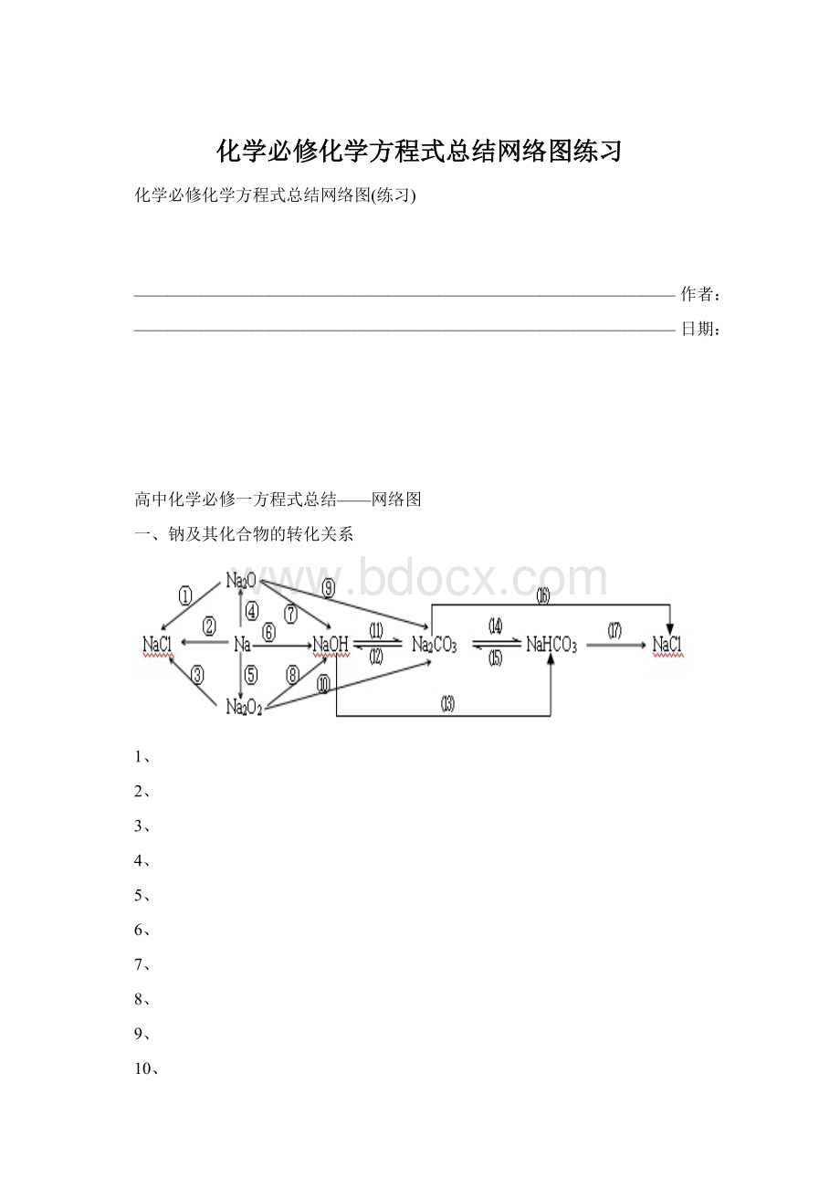 化学必修化学方程式总结网络图练习文档格式.docx