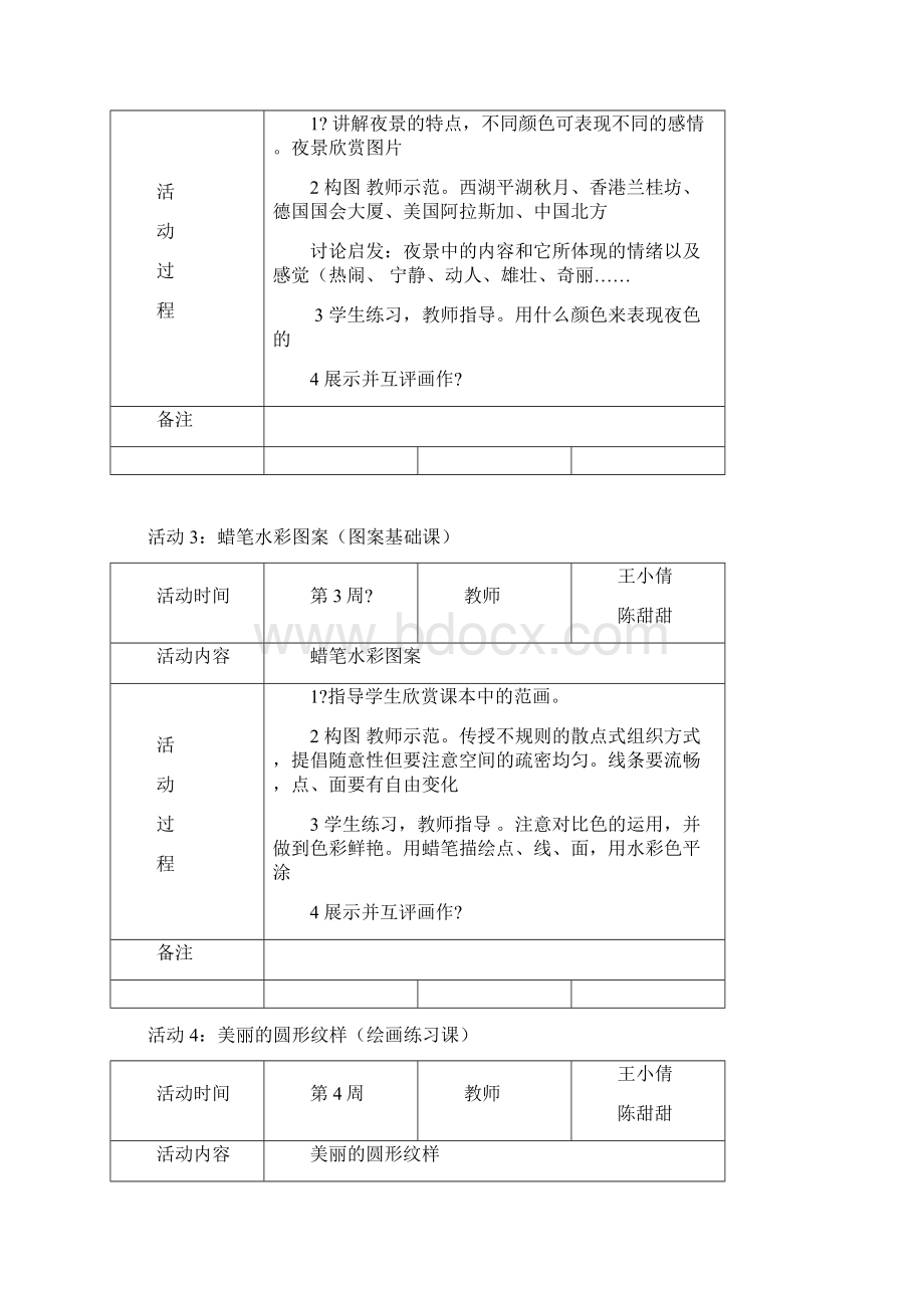 美术兴趣小组活动教案及活动记录.docx_第2页