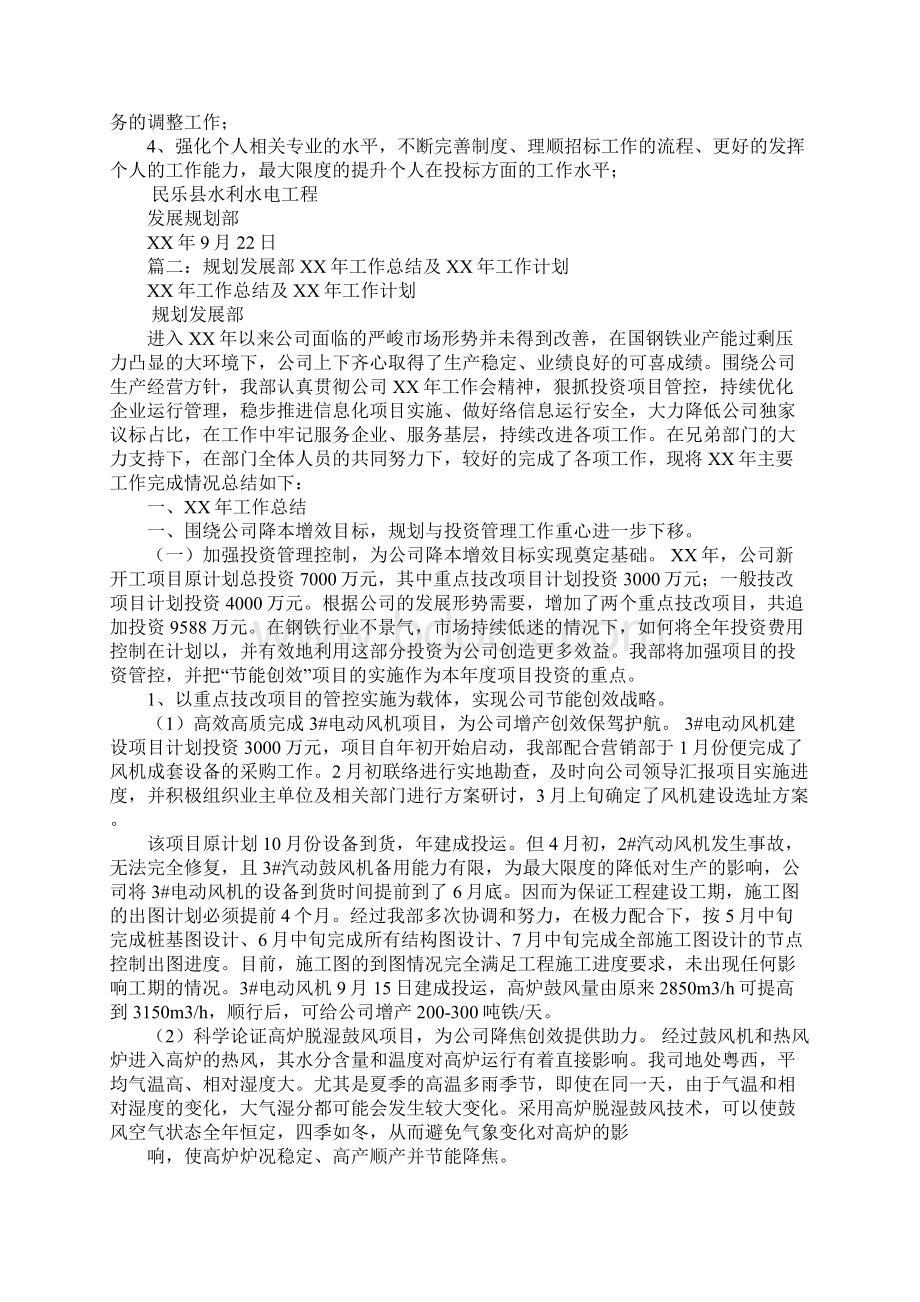 规划发展部工作总结Word格式文档下载.docx_第2页