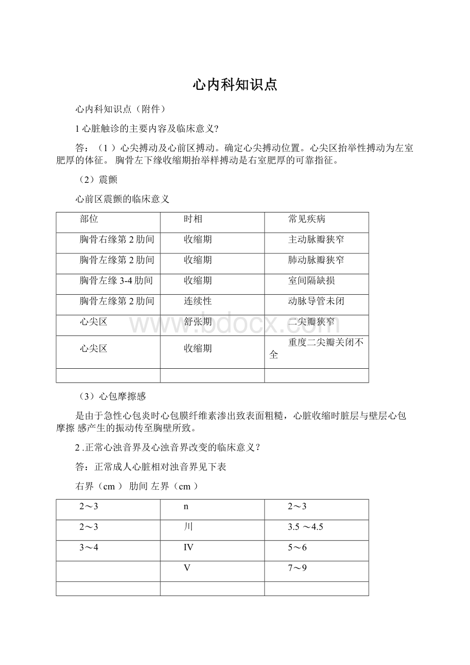 心内科知识点Word文件下载.docx