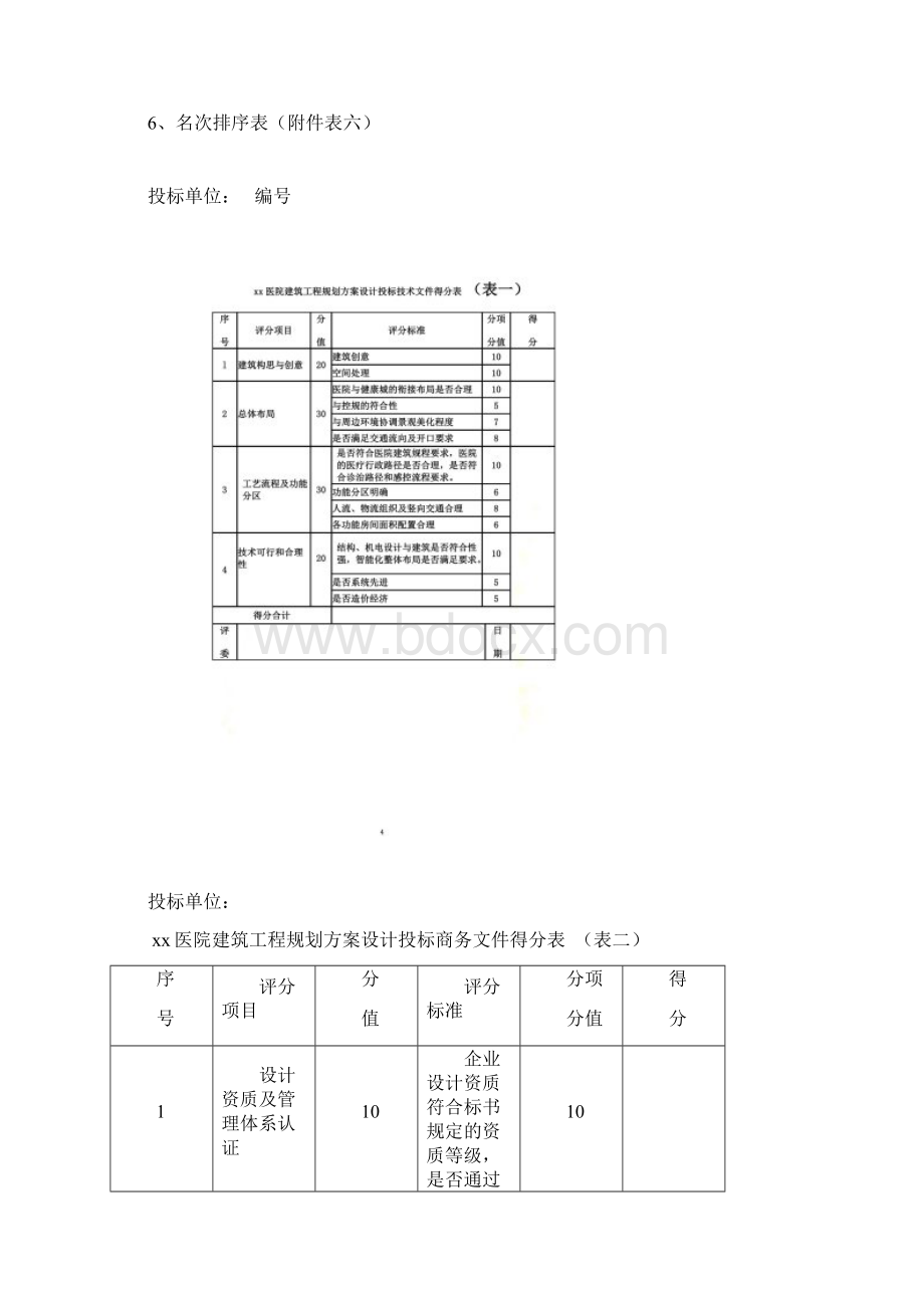 xx医院建筑工程方案设计招标评标方法Word文件下载.docx_第2页