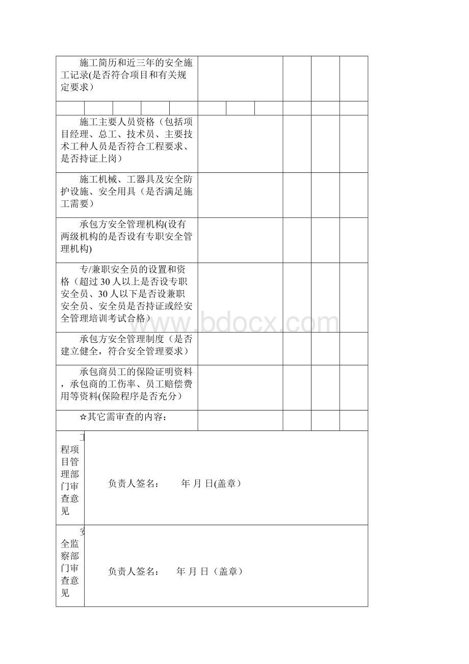 安全资质审批表表样Word文档格式.docx_第3页