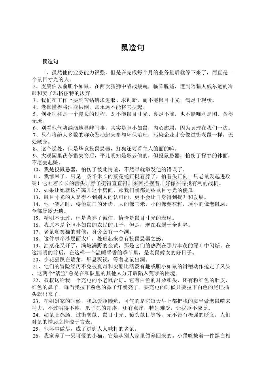 鼠造句Word格式文档下载.docx