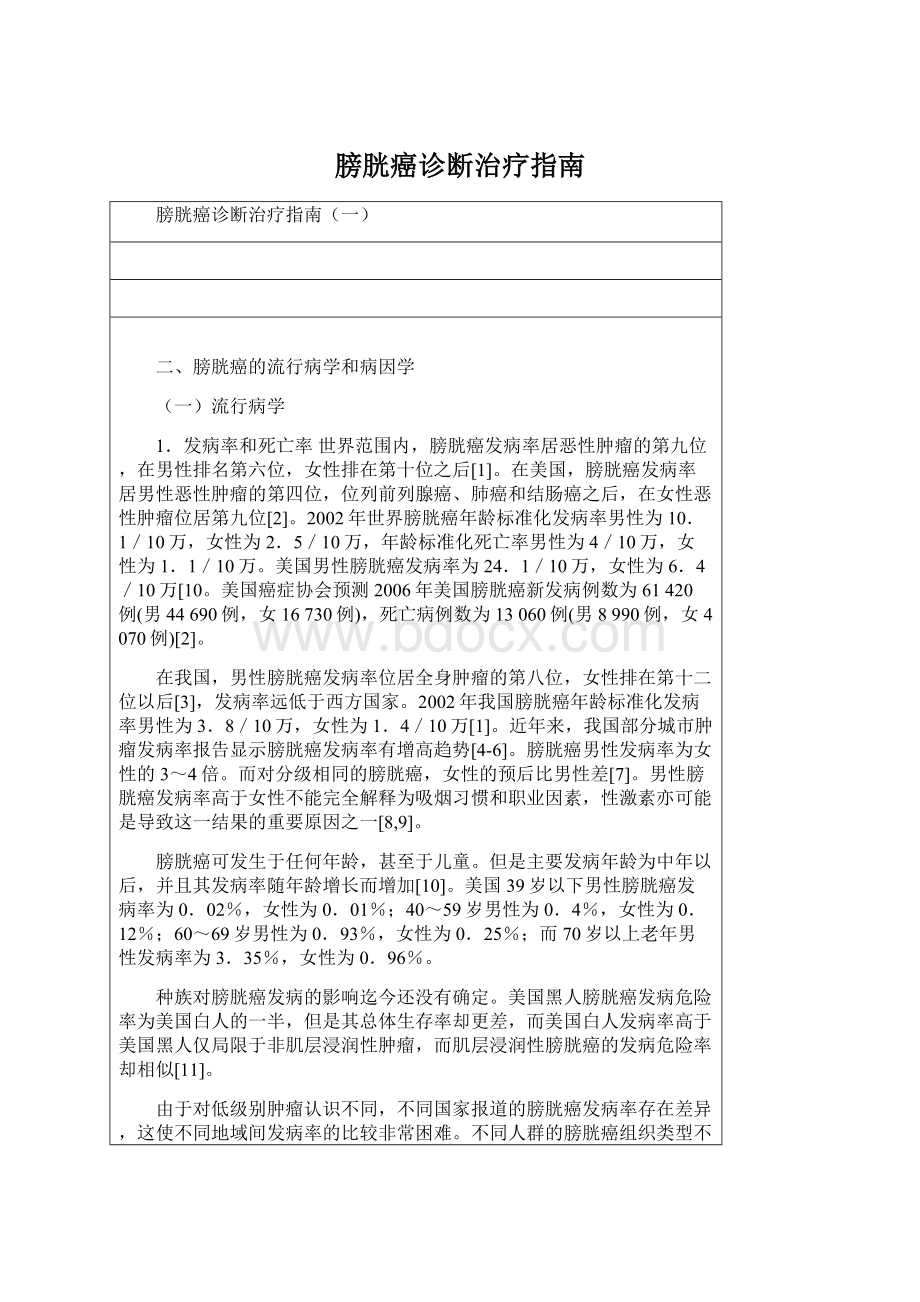 膀胱癌诊断治疗指南Word下载.docx