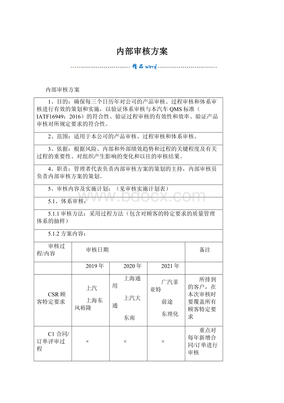 内部审核方案.docx