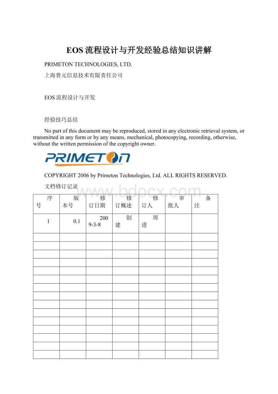 EOS流程设计与开发经验总结知识讲解Word文件下载.docx