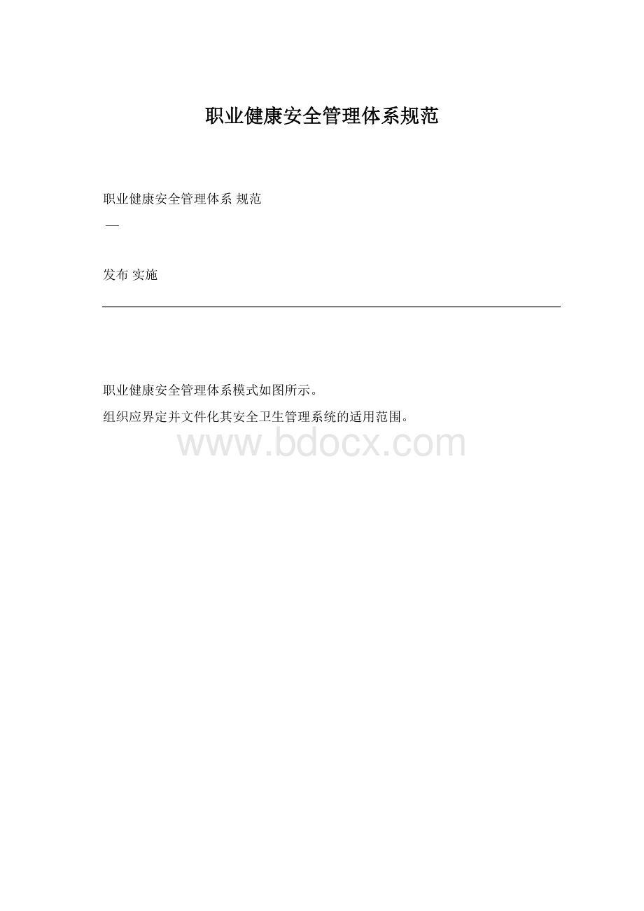 职业健康安全管理体系规范Word文件下载.docx