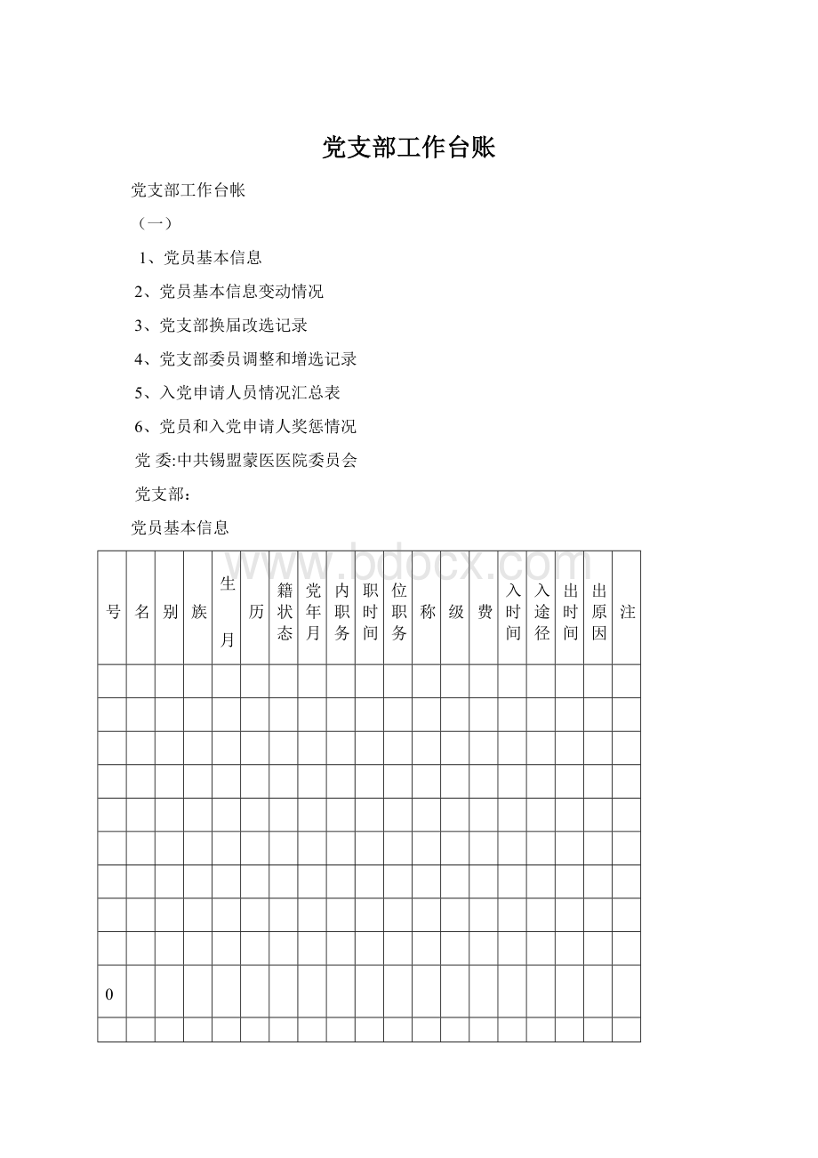 党支部工作台账Word格式文档下载.docx_第1页