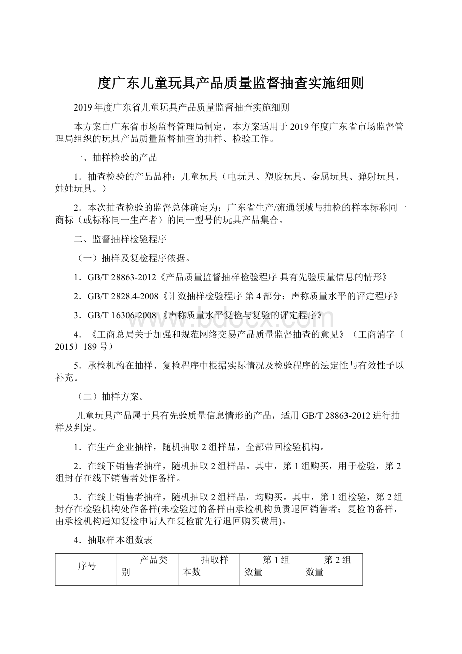 度广东儿童玩具产品质量监督抽查实施细则.docx_第1页