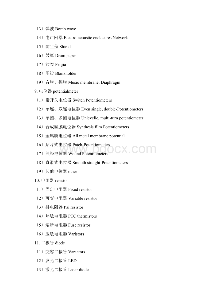 电子元件中英文对照文档格式.docx_第3页