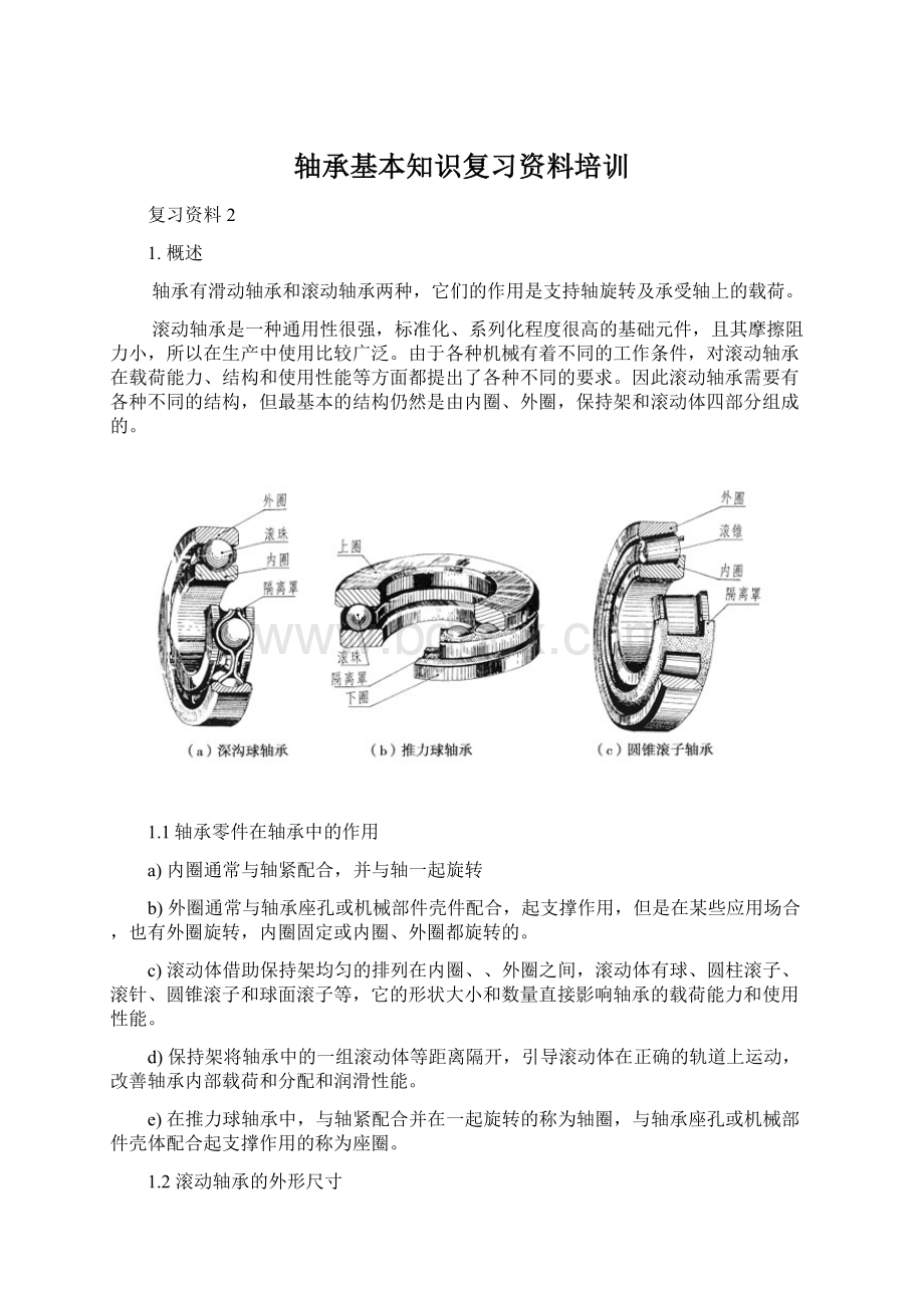 轴承基本知识复习资料培训.docx