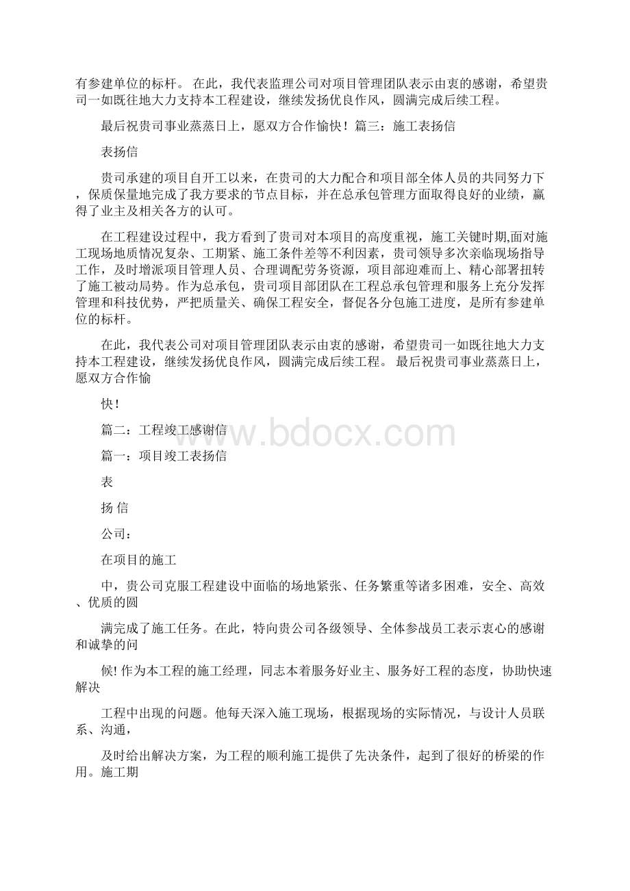 项目竣工表扬信.docx_第2页