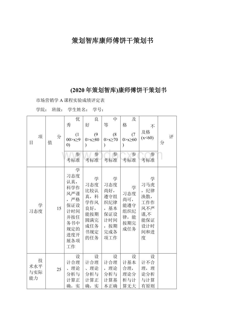 策划智库康师傅饼干策划书.docx