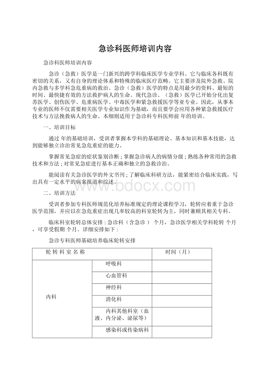 急诊科医师培训内容.docx_第1页