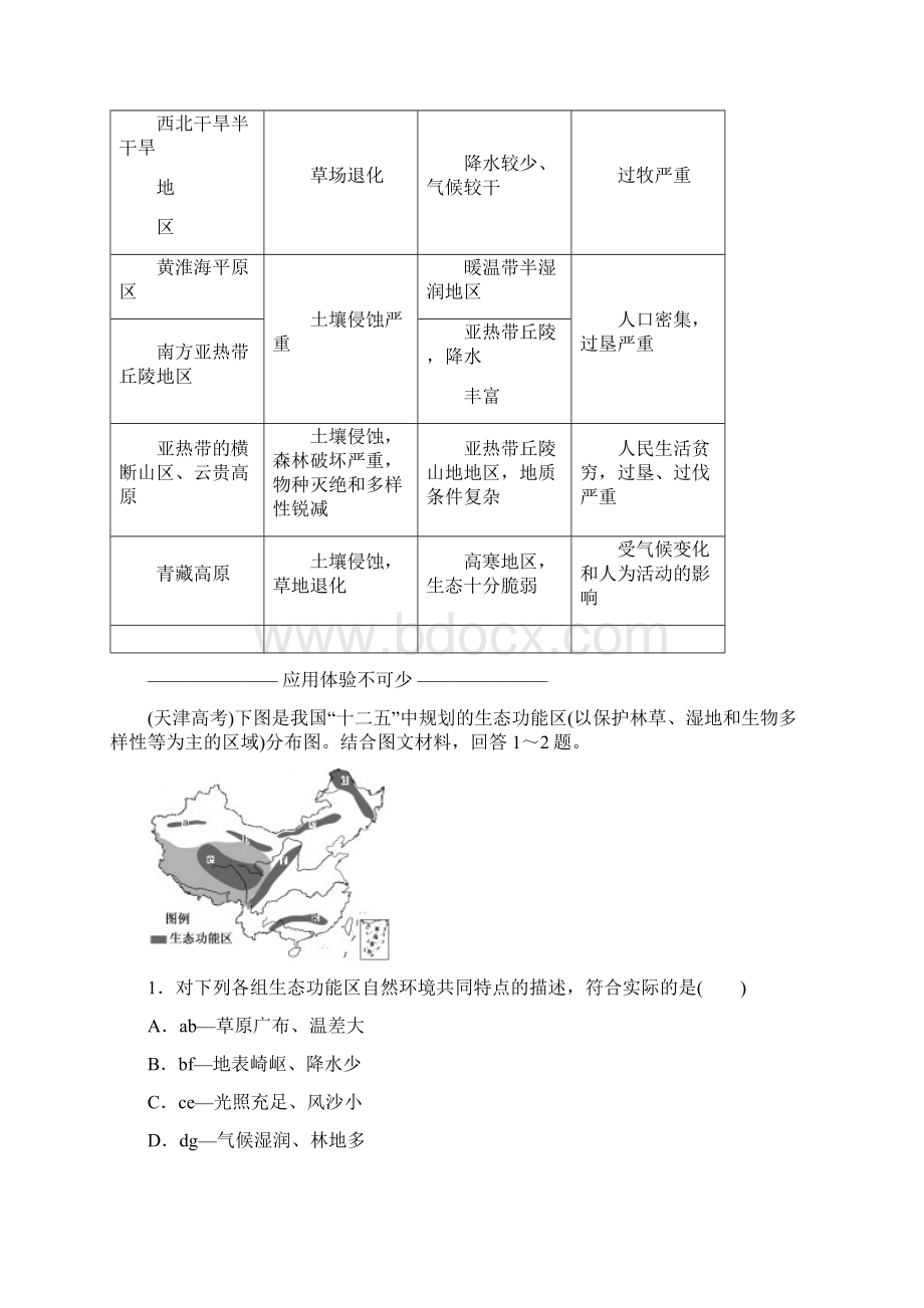 高中地理第四章生态环境保护第五节中国区域生态环境问题及其防治途径教学案新人教选修6文档格式.docx_第3页