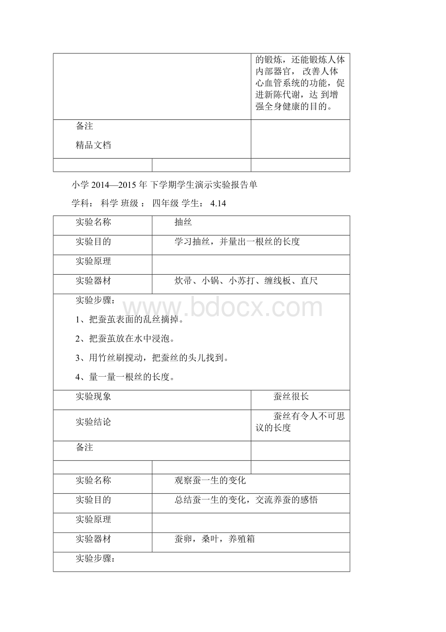 最新苏教版四年级科学下册演示实验报告文档格式.docx_第3页