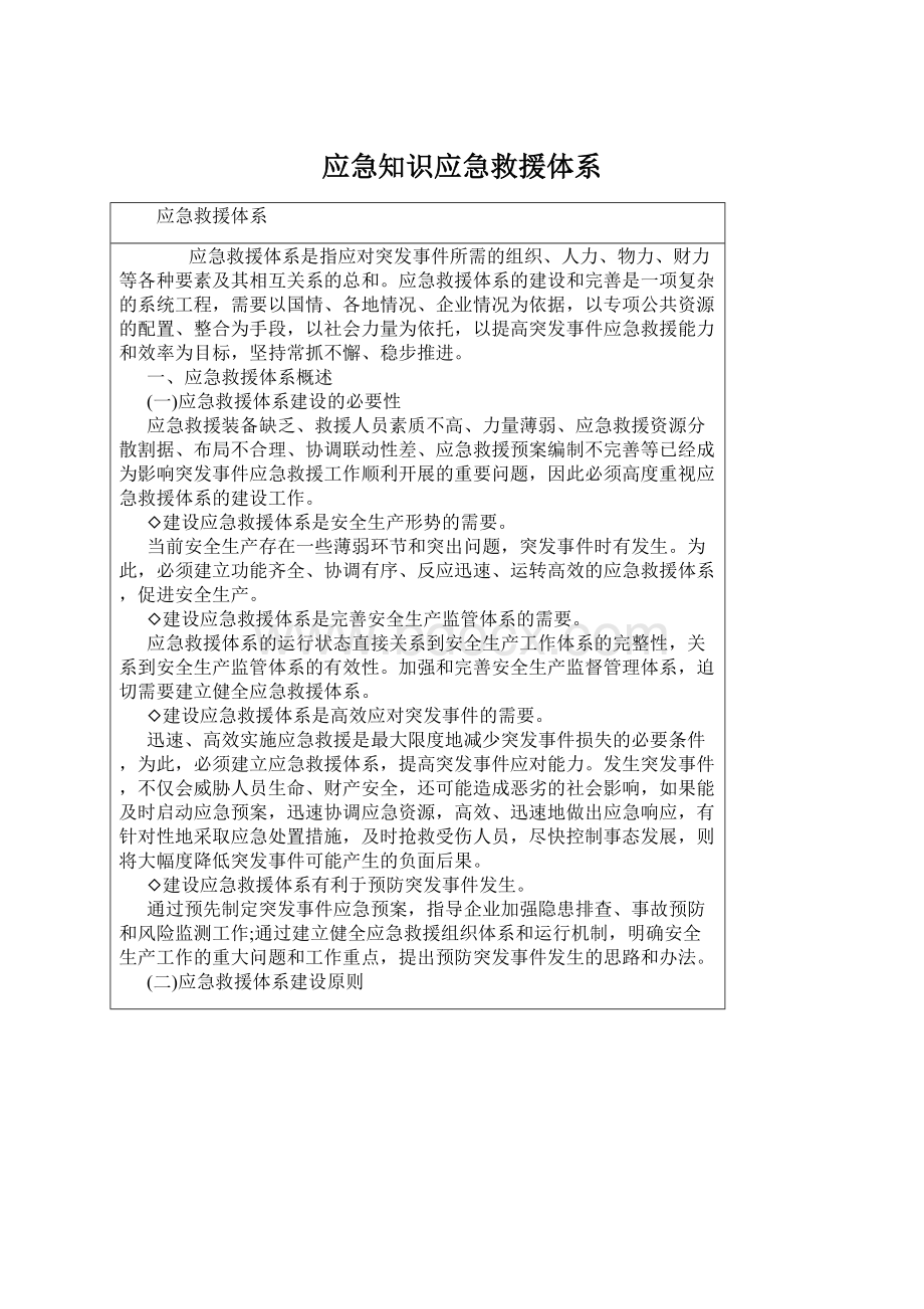 应急知识应急救援体系.docx