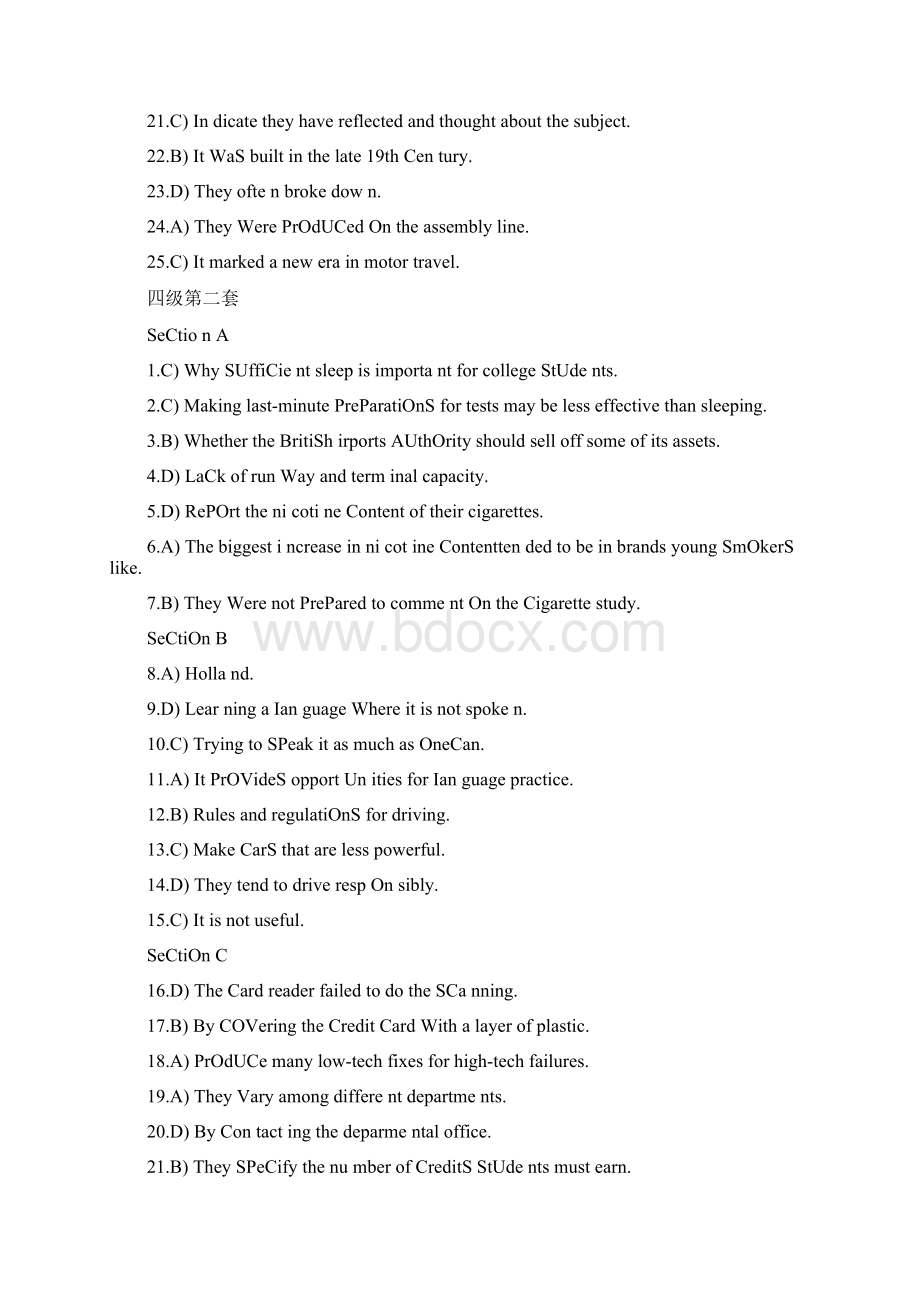 大学英语四级真题及答案解析Word格式.docx_第2页