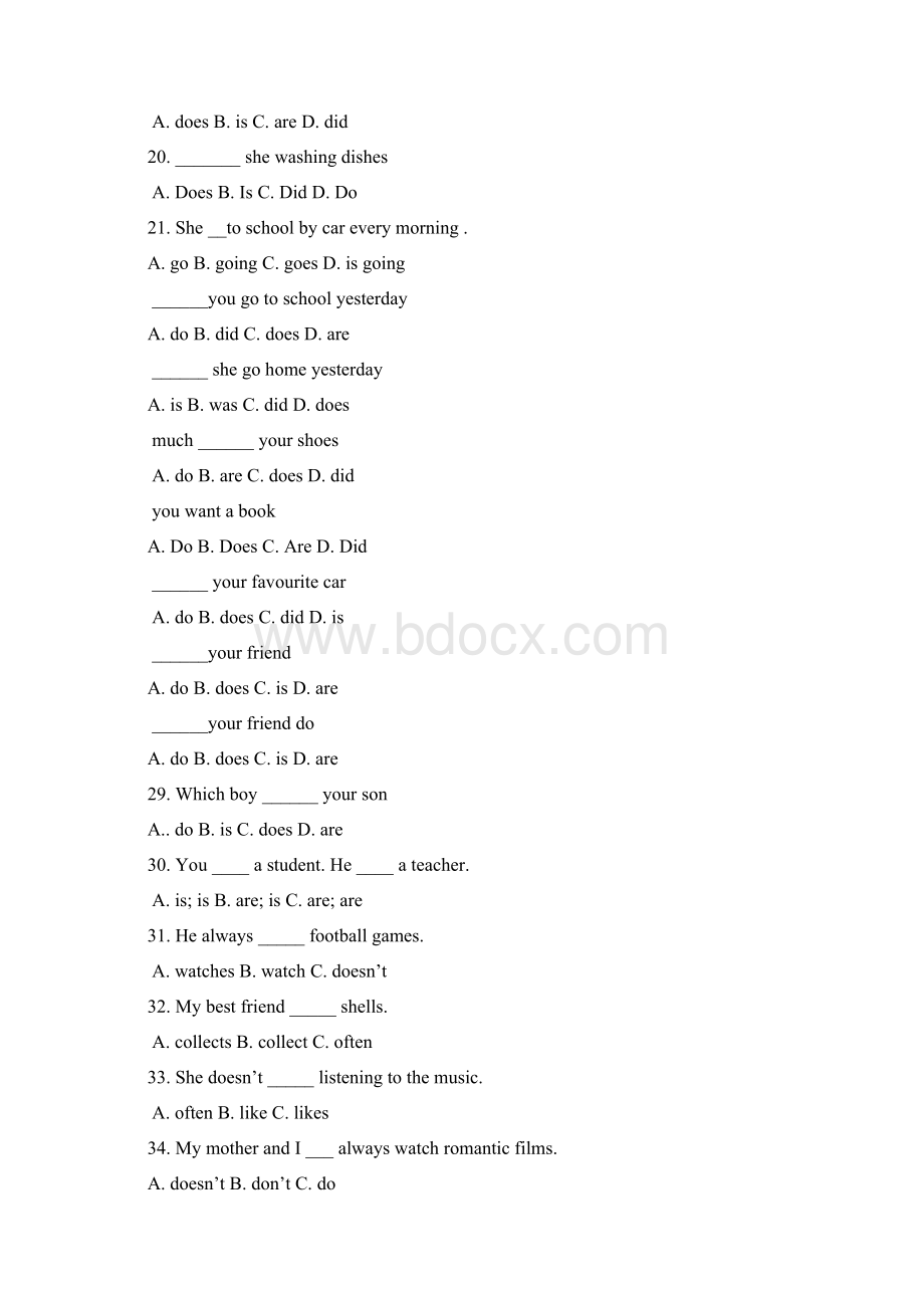 一般现在时现在进行时一般过去时混合练习Word格式文档下载.docx_第3页