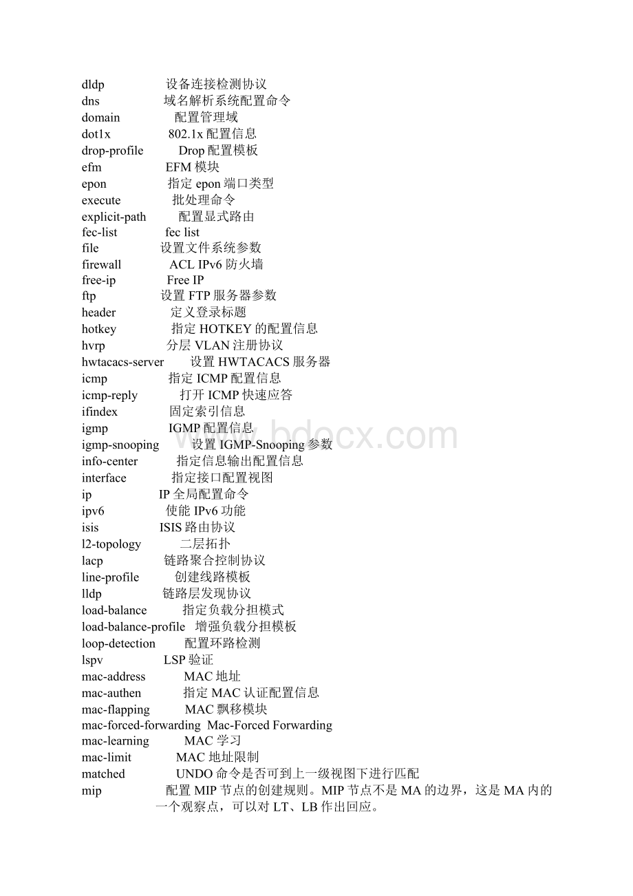 H3C交换机命令注释Word格式文档下载.docx_第3页