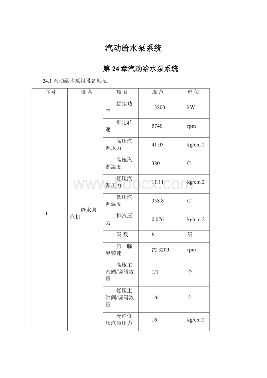 汽动给水泵系统Word文档格式.docx_第1页