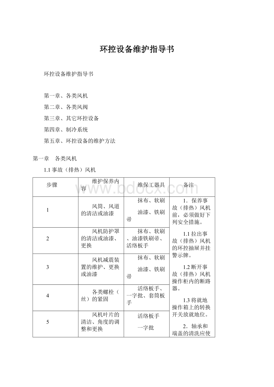 环控设备维护指导书Word格式文档下载.docx_第1页