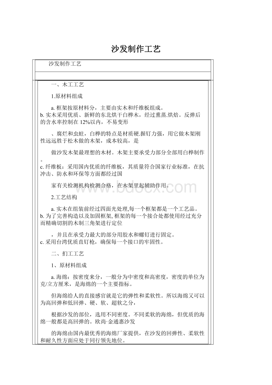 沙发制作工艺Word格式.docx