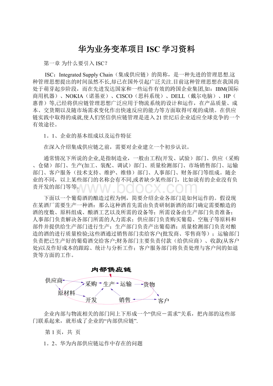 华为业务变革项目ISC学习资料Word下载.docx