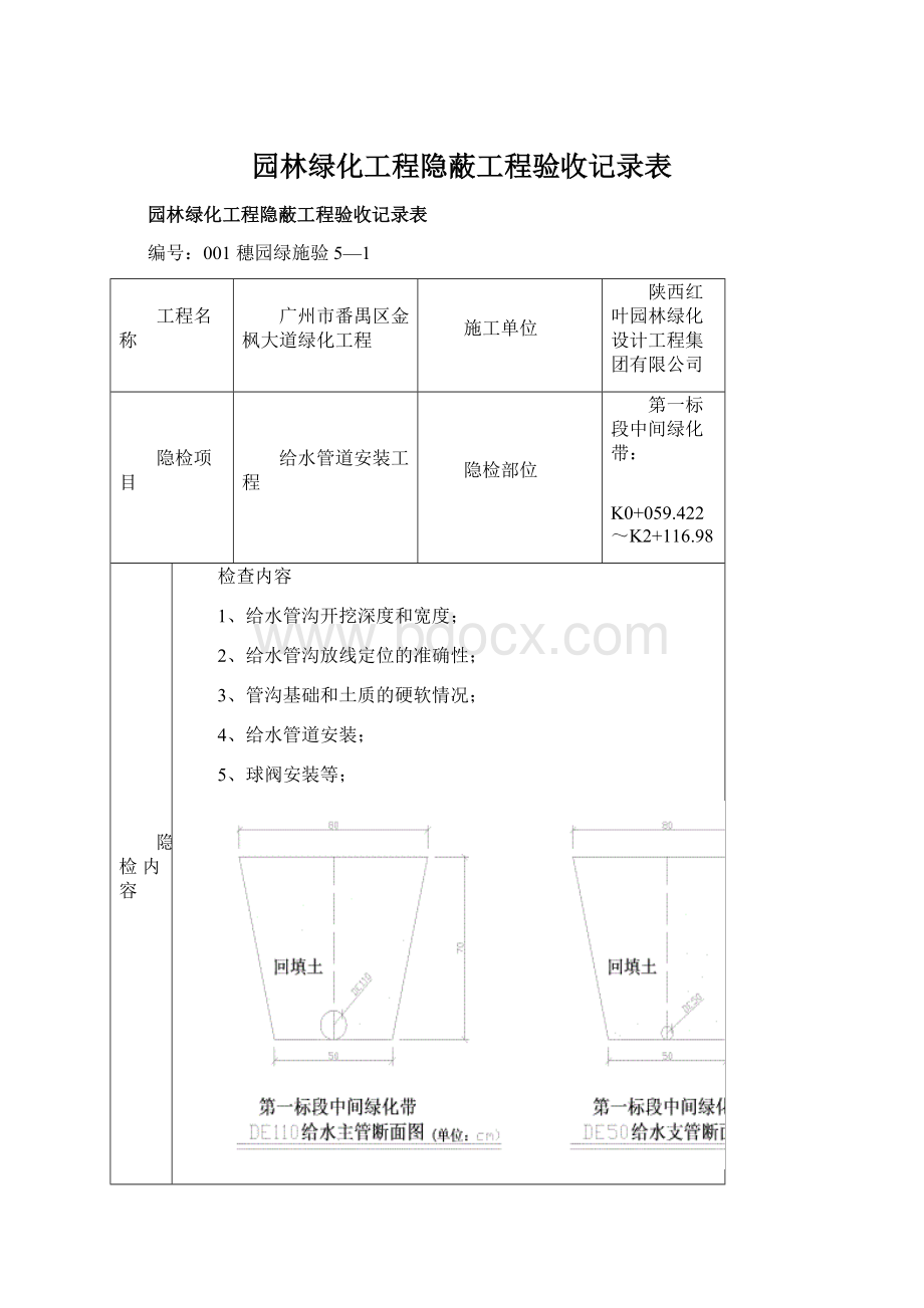 园林绿化工程隐蔽工程验收记录表.docx