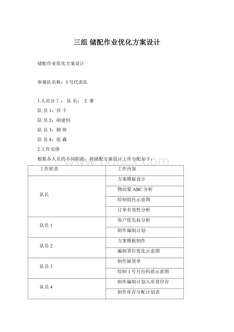 三组 储配作业优化方案设计Word文件下载.docx