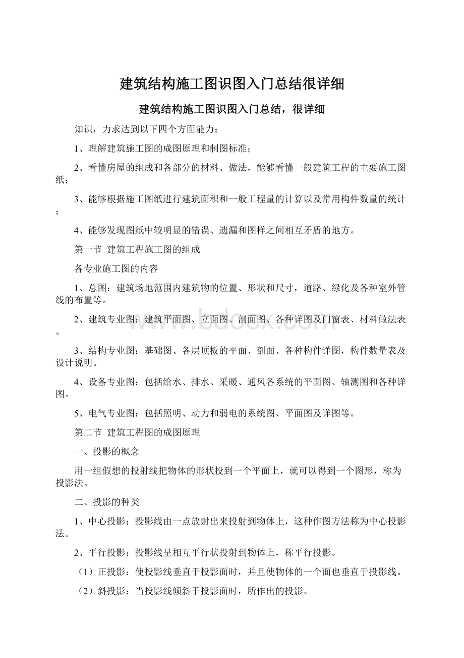 建筑结构施工图识图入门总结很详细Word文档下载推荐.docx_第1页