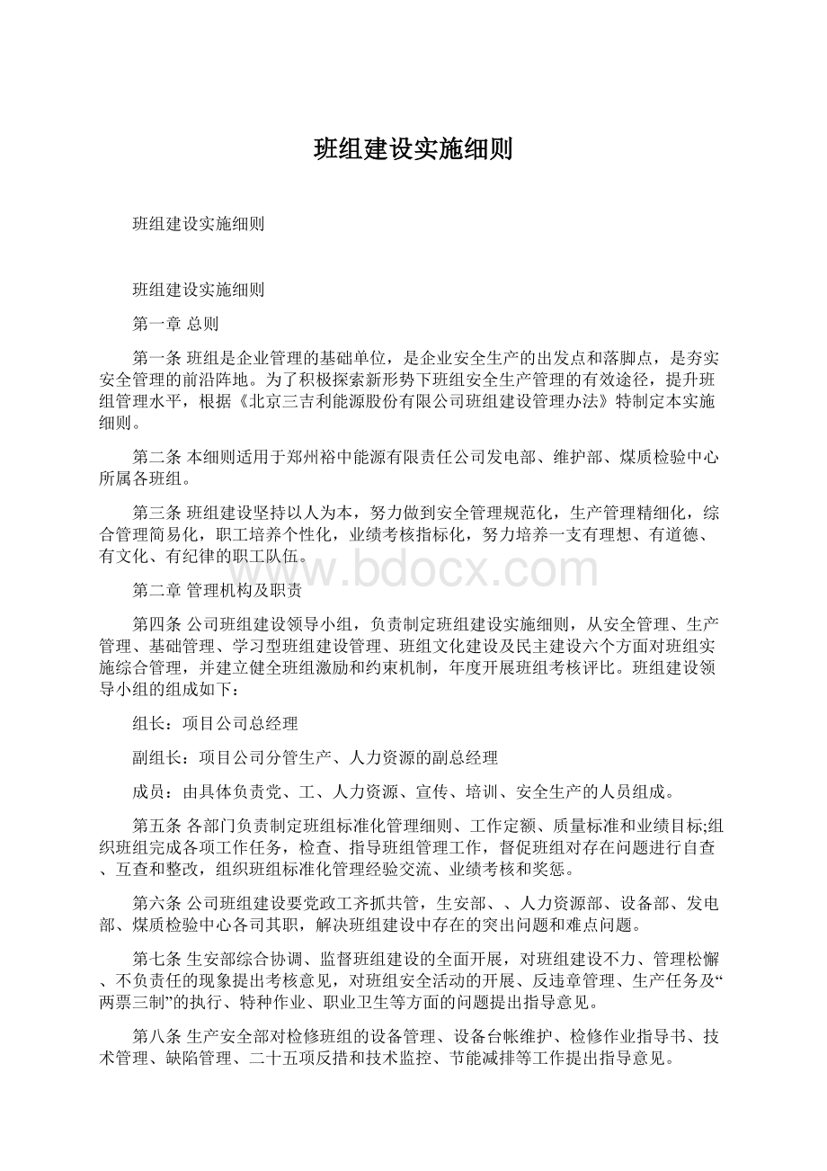 班组建设实施细则文档格式.docx