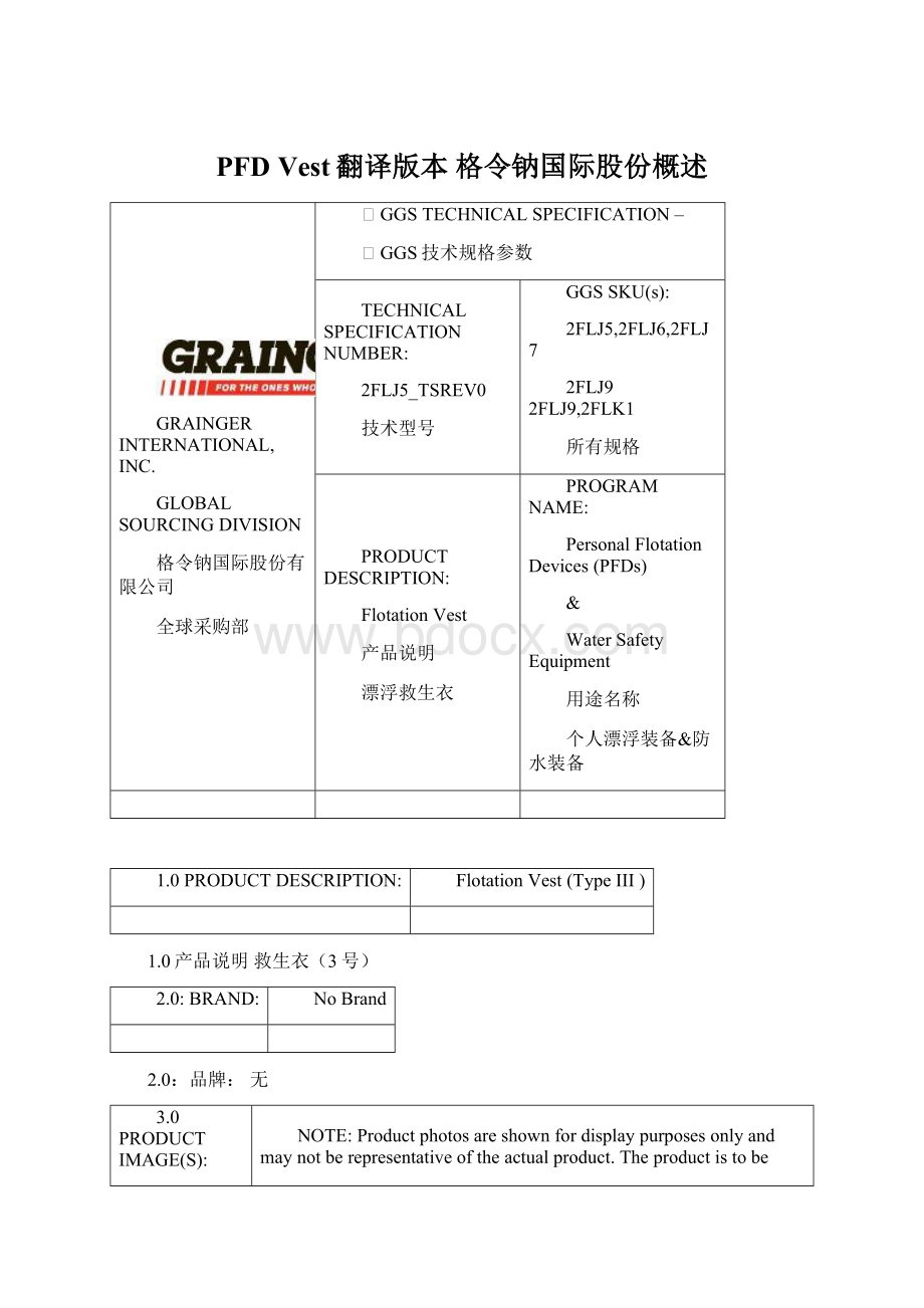 PFD Vest翻译版本 格令钠国际股份概述.docx_第1页