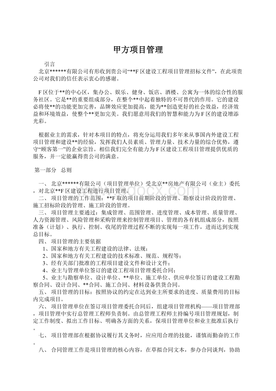 甲方项目管理Word格式.docx