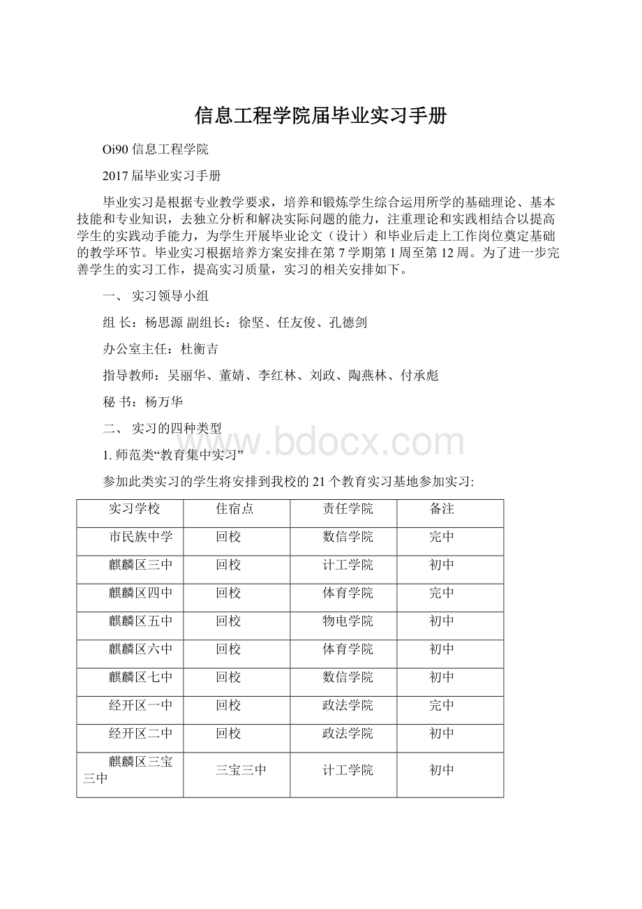 信息工程学院届毕业实习手册Word格式文档下载.docx