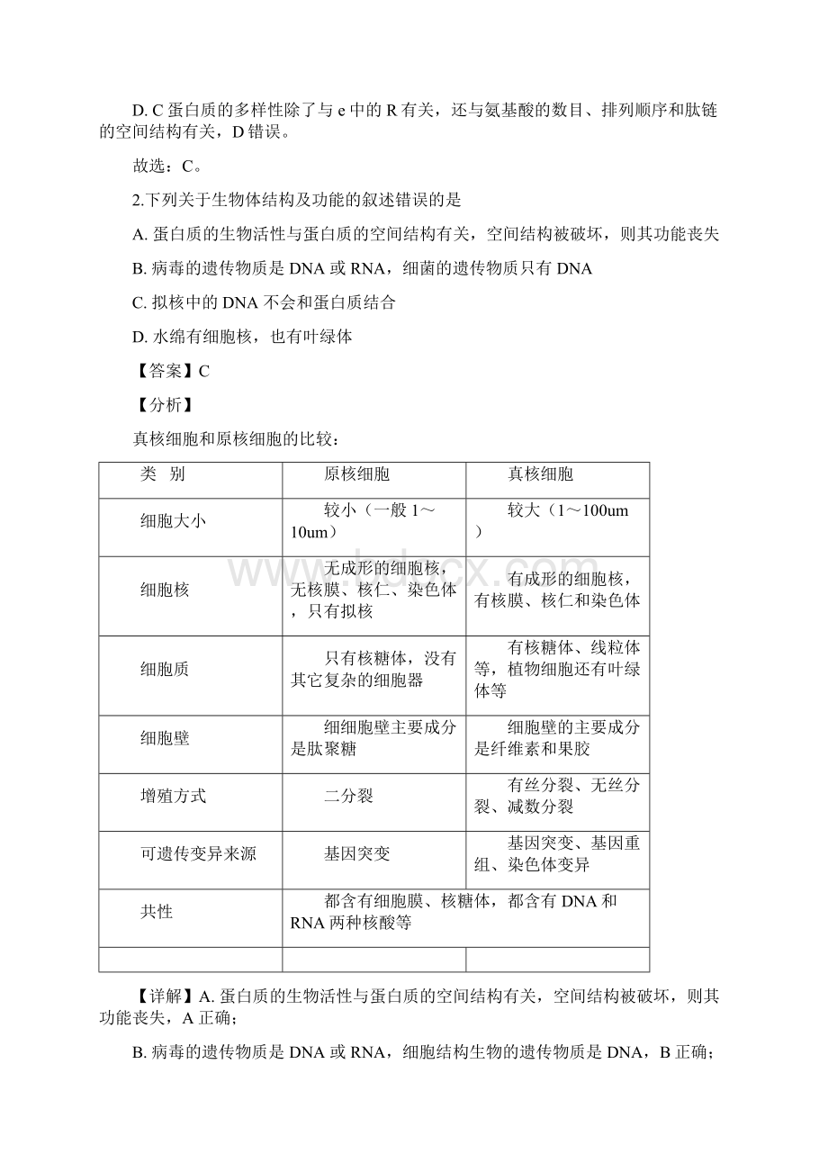解析安徽省六校届高三第一次素质测试生物试题.docx_第2页