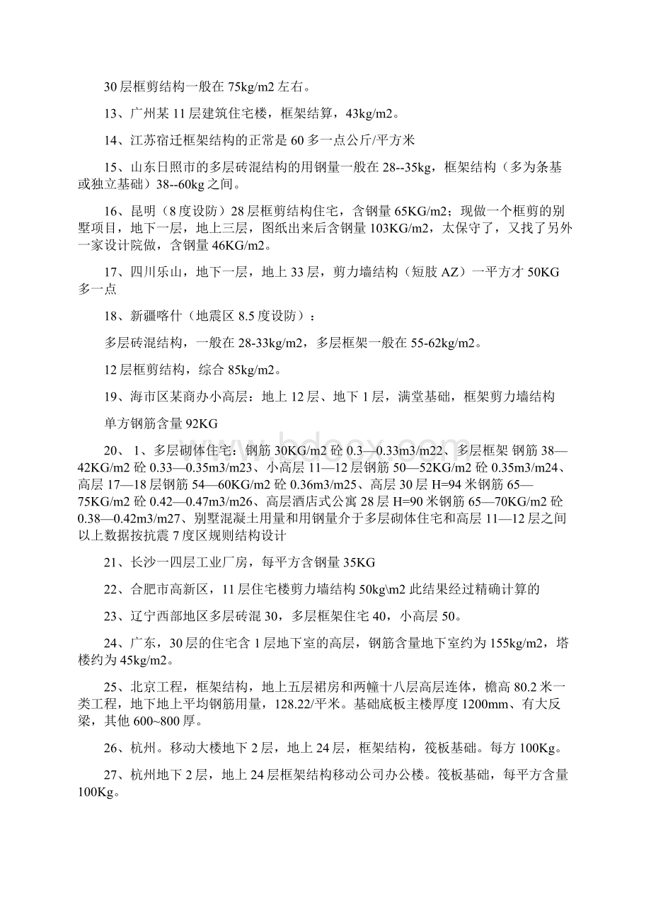 各类建筑含钢量计算资料讲解.docx_第2页