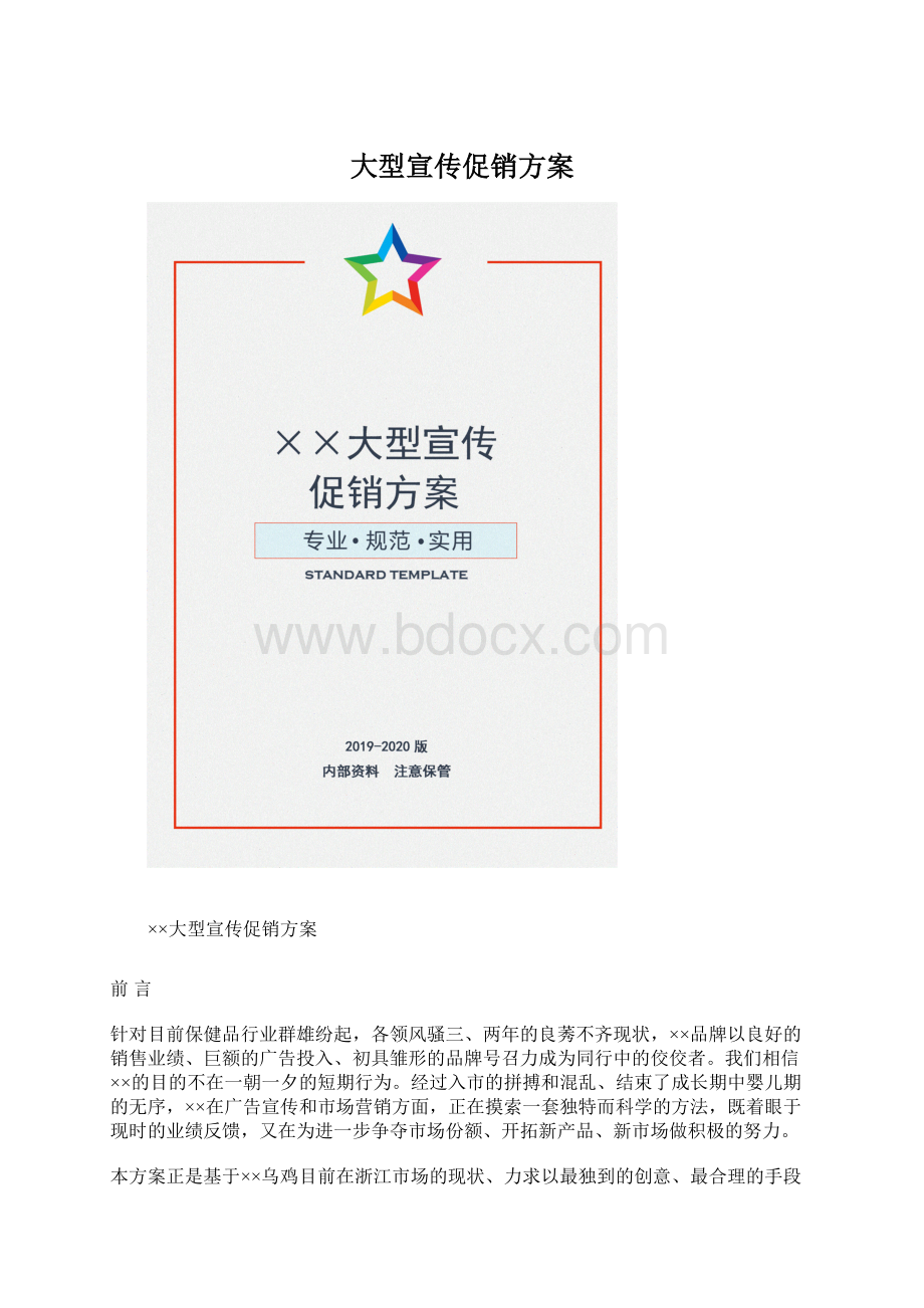 大型宣传促销方案Word文件下载.docx