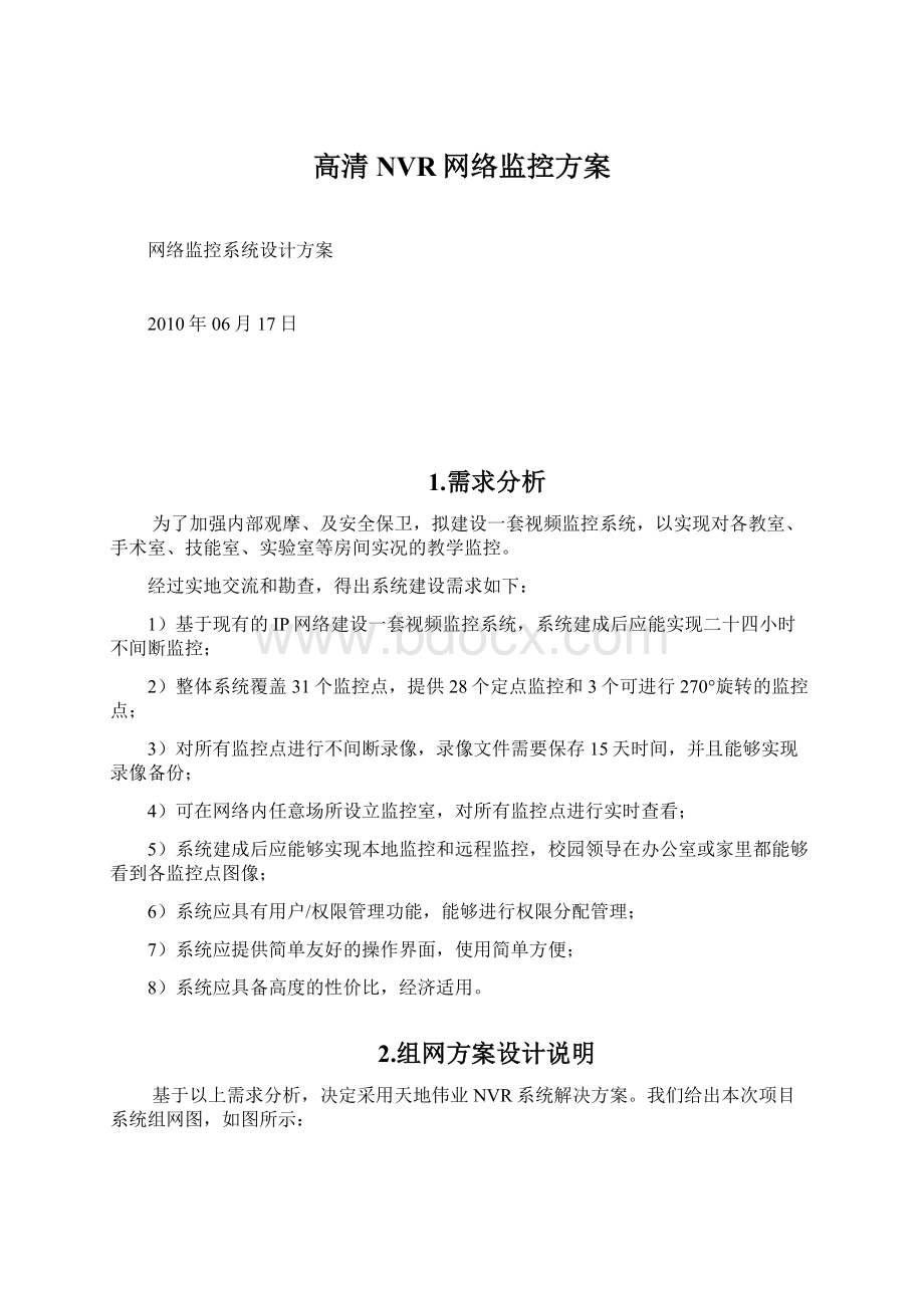 高清NVR网络监控方案.docx_第1页