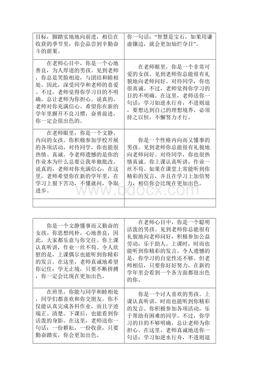 二年级评语素质发展报告书表格式Word下载.docx_第3页