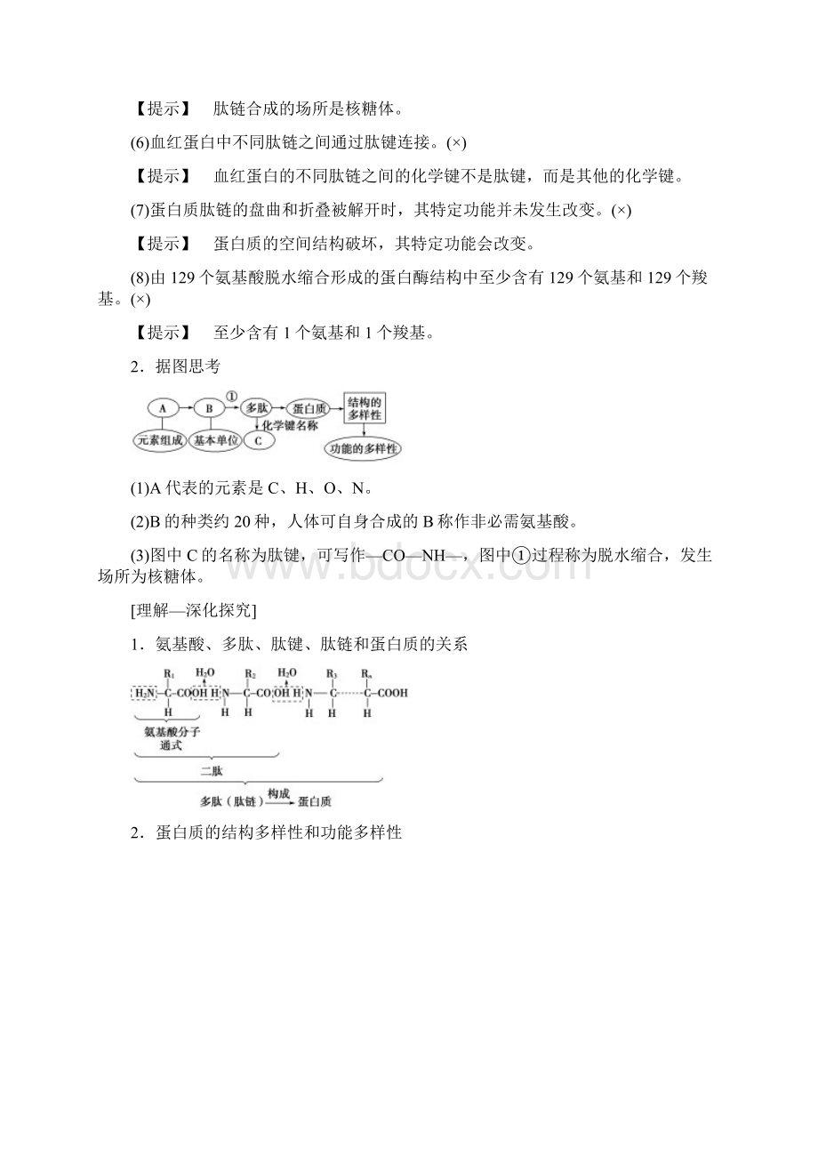 版高考生物一轮复习讲义必修1 第1单元 第3讲 蛋.docx_第3页