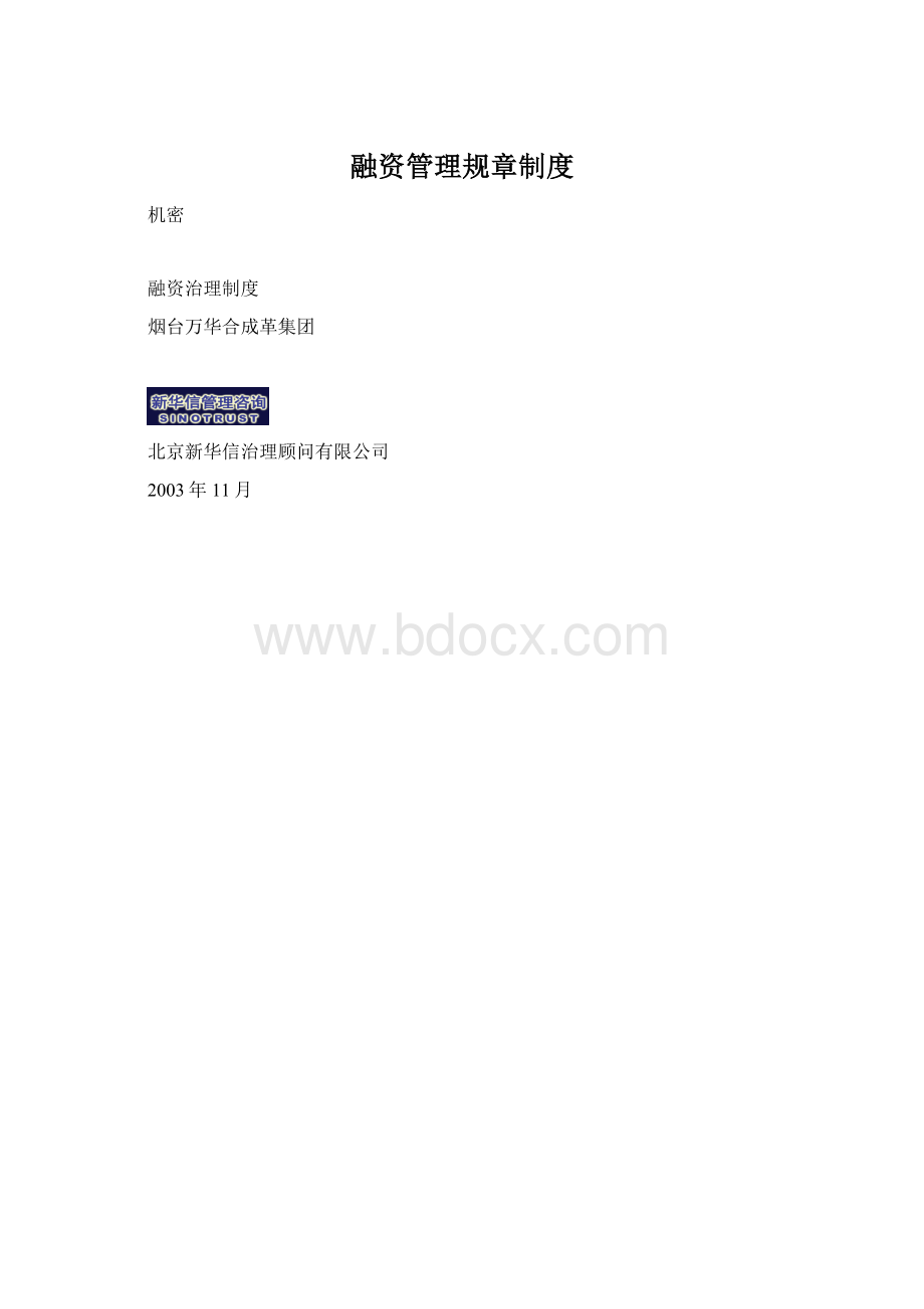 融资管理规章制度Word文档格式.docx