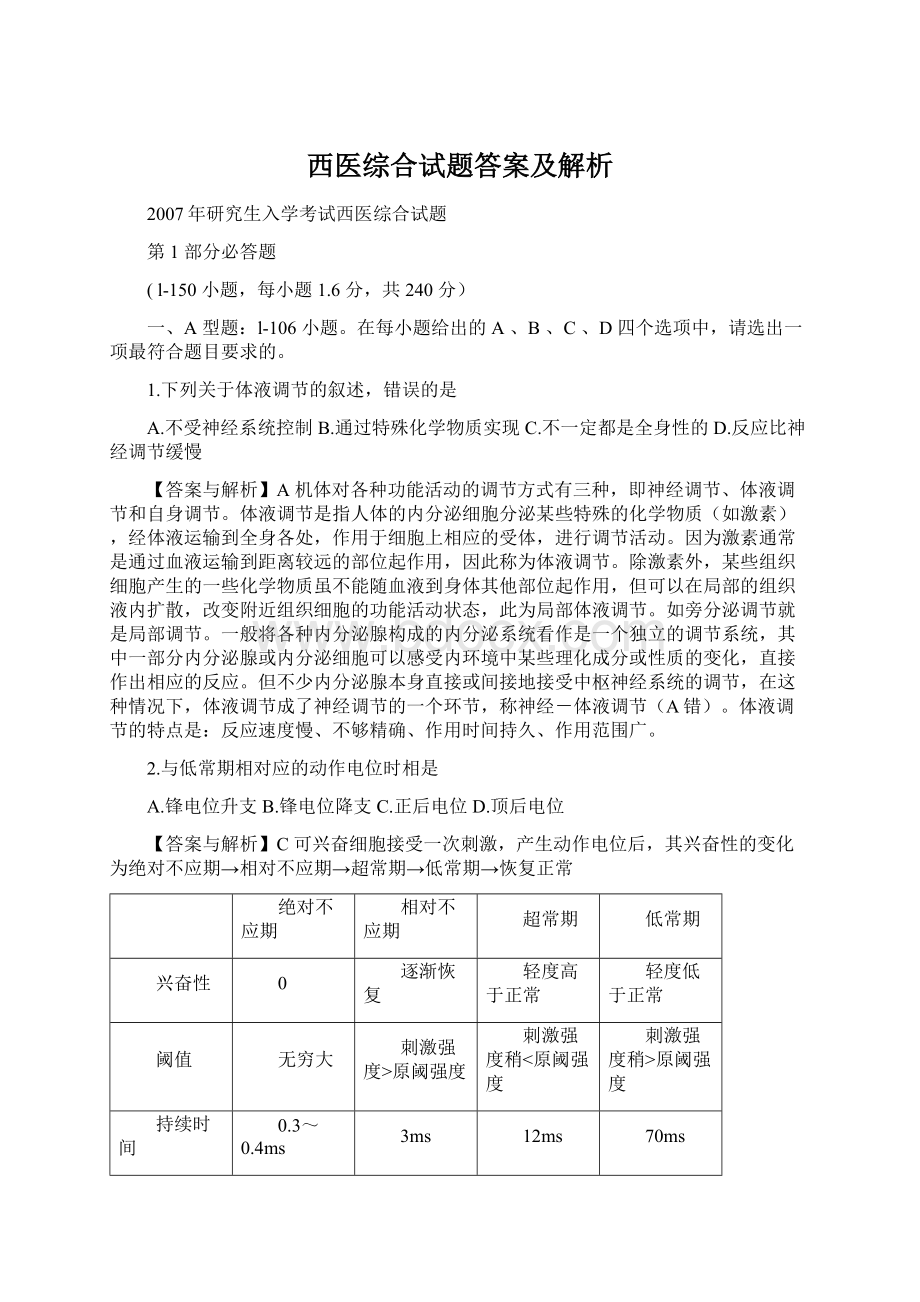 西医综合试题答案及解析Word文档下载推荐.docx