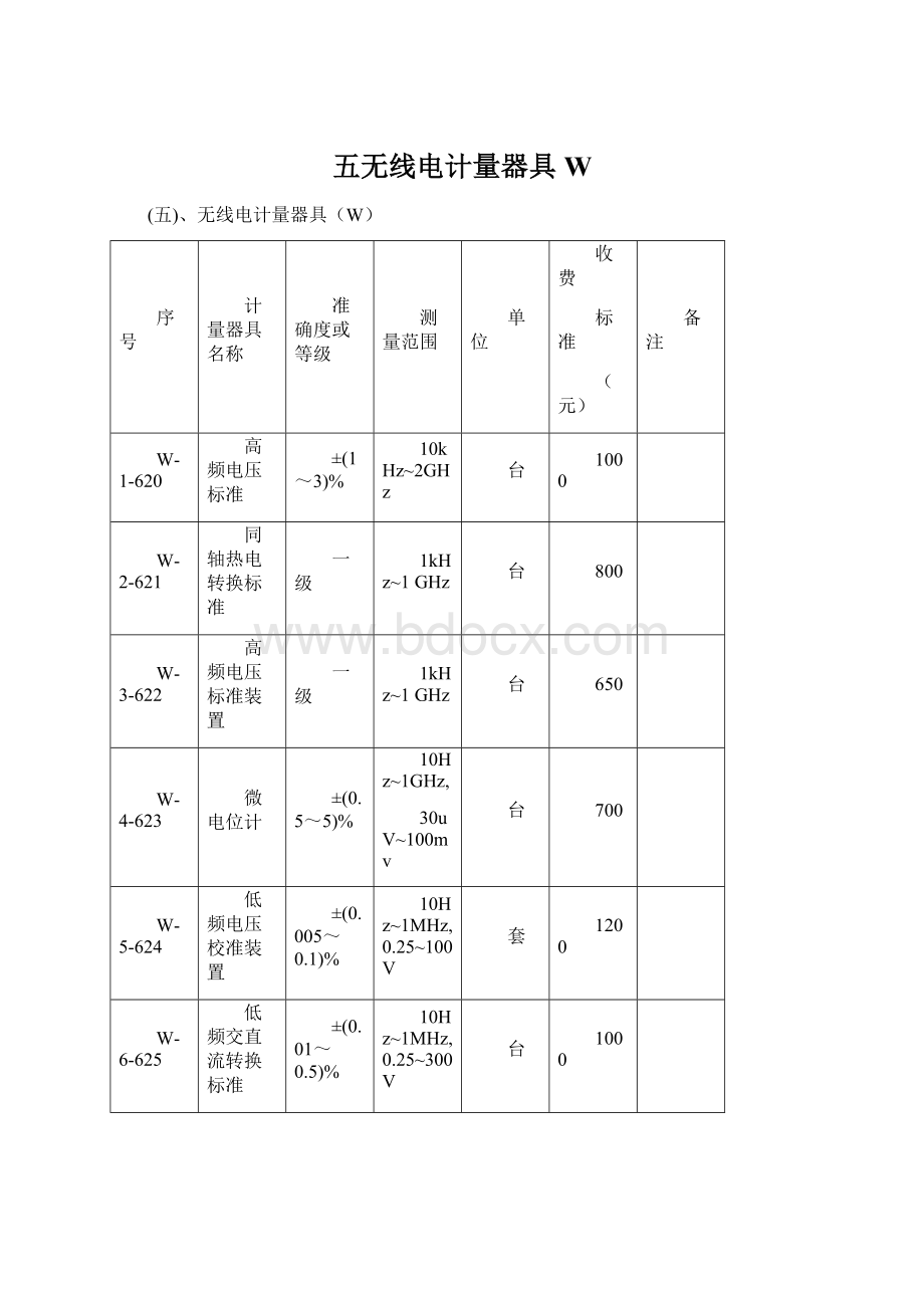 五无线电计量器具W.docx