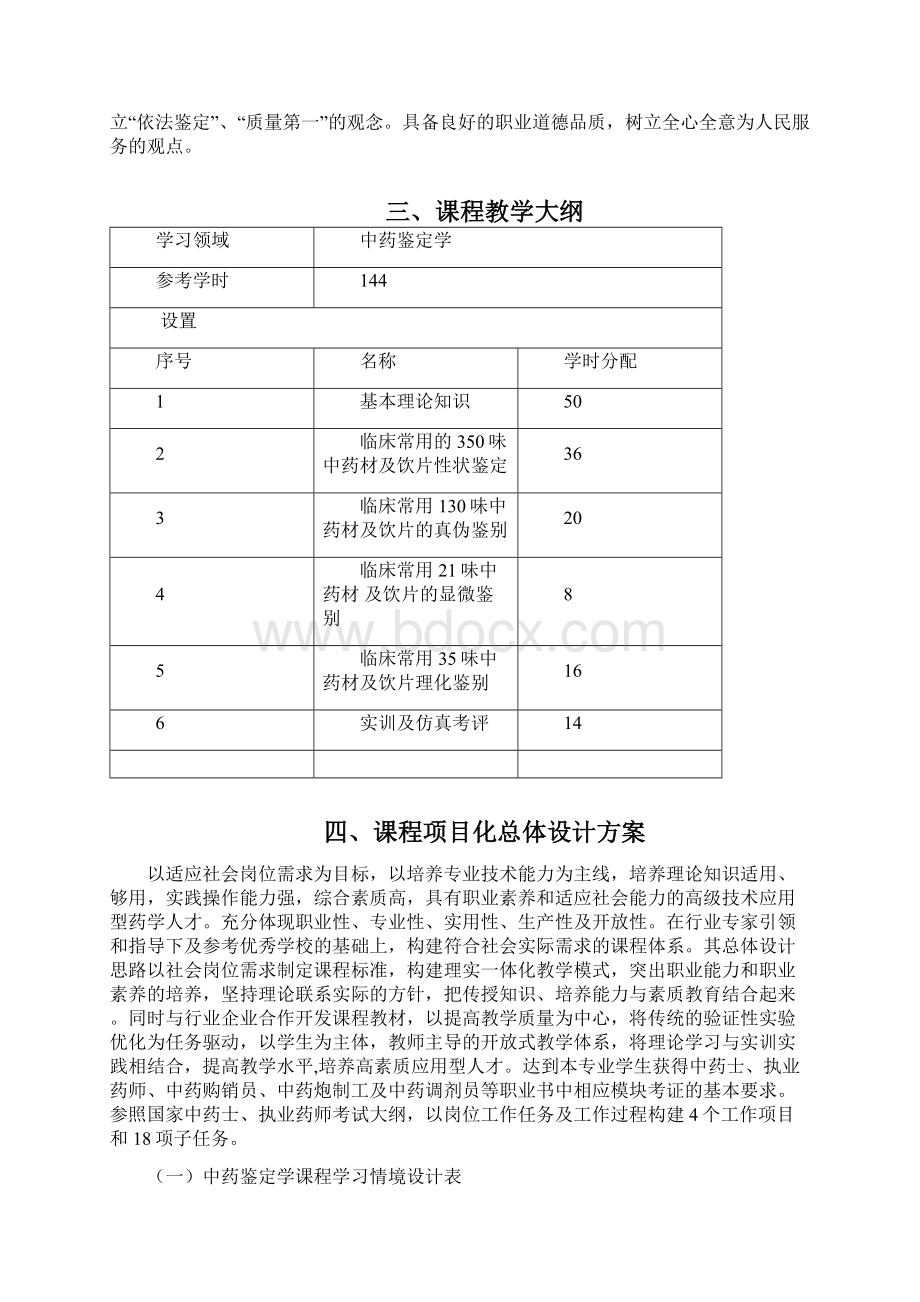 中药鉴定学课程标准.docx_第3页