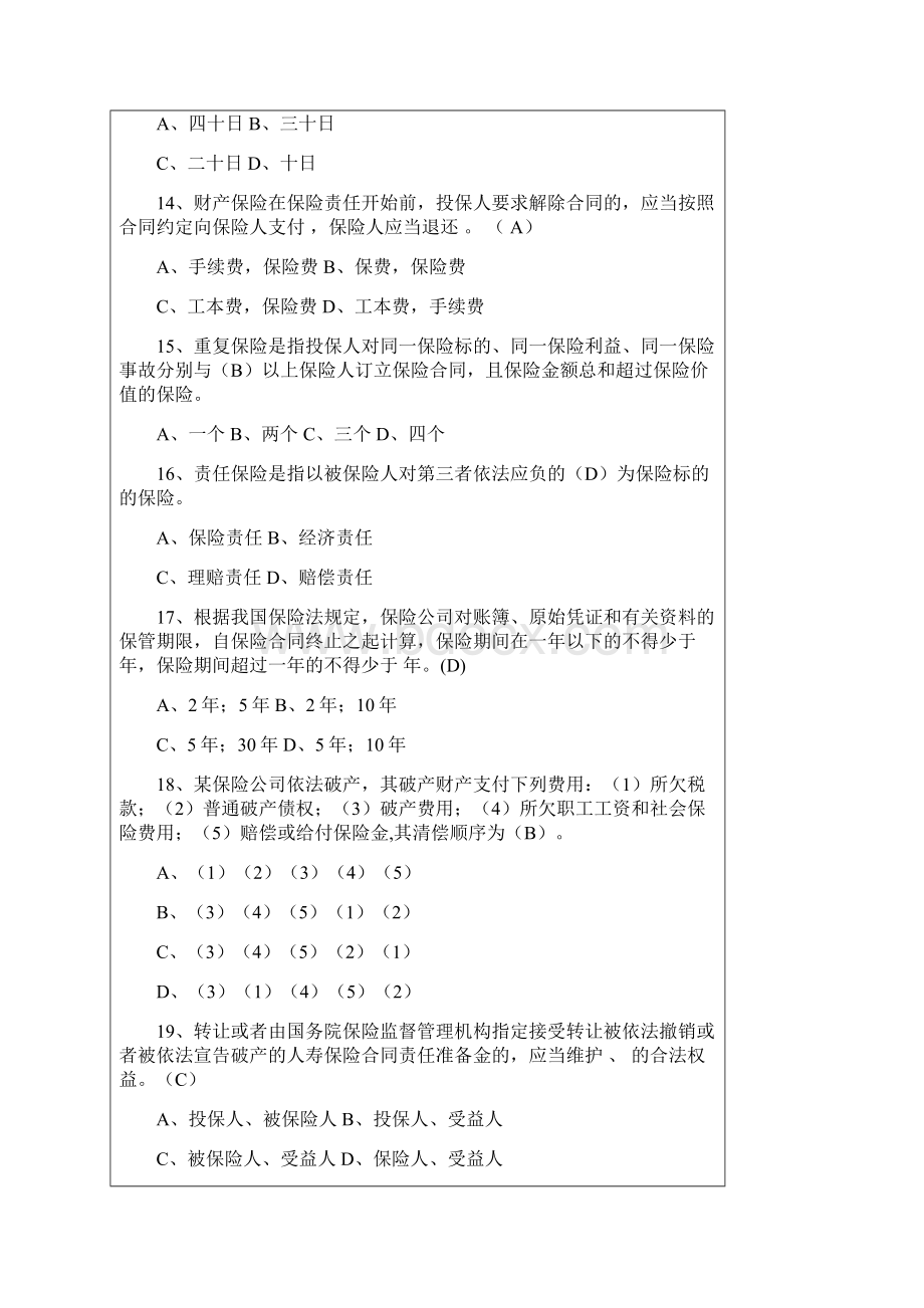 保险机构高管试题参考文档格式.docx_第3页