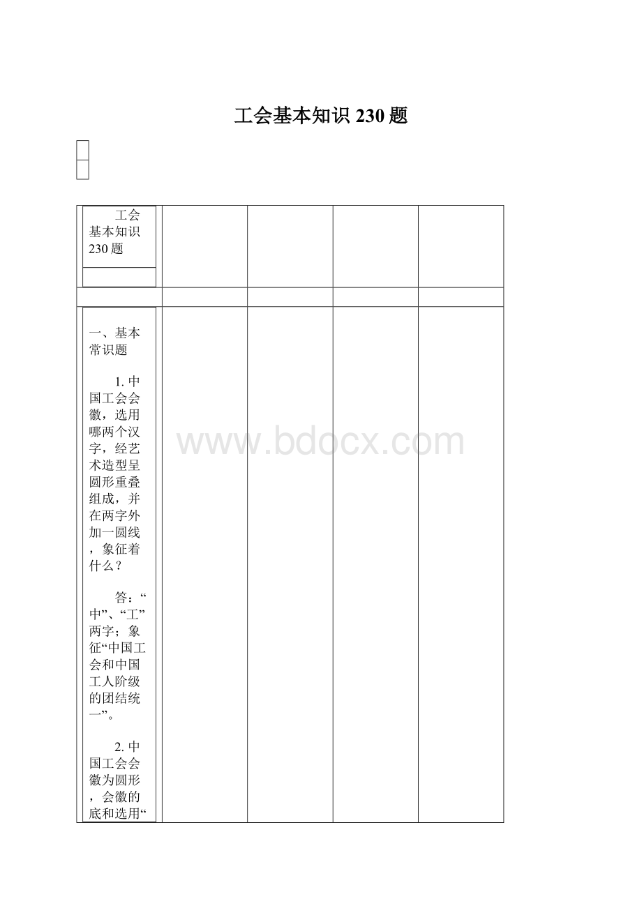 工会基本知识230题Word格式.docx_第1页