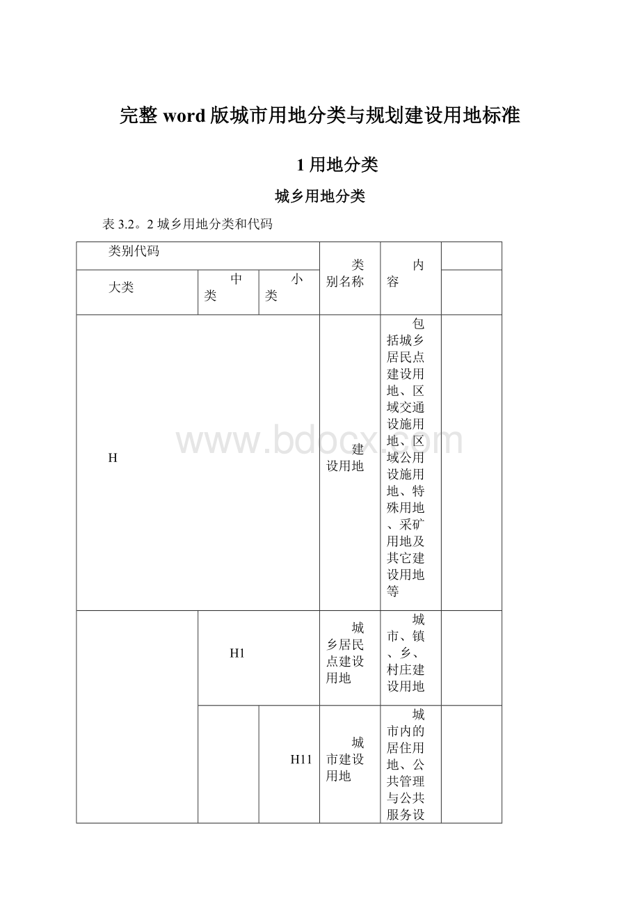 完整word版城市用地分类与规划建设用地标准Word格式文档下载.docx