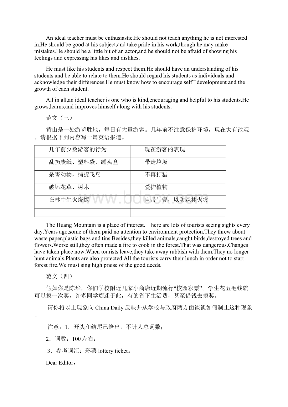 高考模拟考试书面表达集.docx_第2页